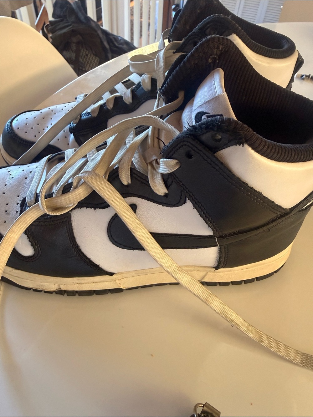 Black and White Nike high-Top Panda Sneakers